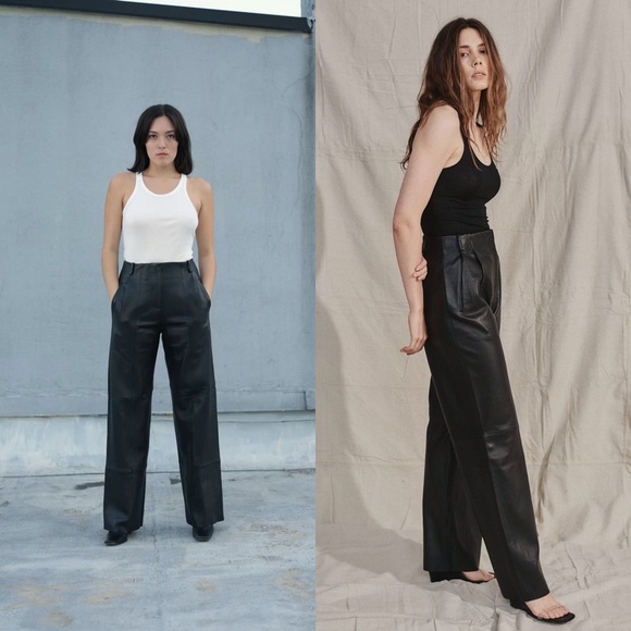 Veda Bess Black Leather Trousers - Picture 8 of 9